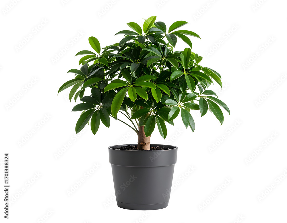 Obraz premium Schefflera in pot isolated on transparent png