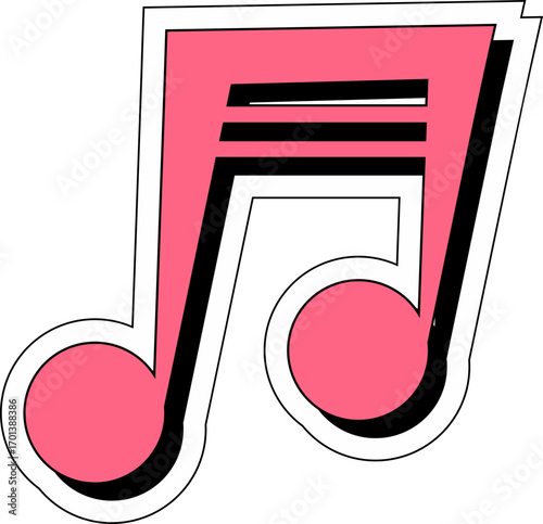Retro Music Note Sticker