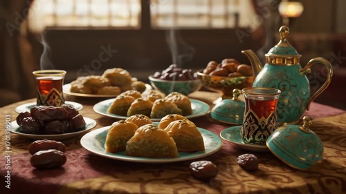 Exquisite Middle Eastern Tea Time: Dates, Baklava, and Tradition