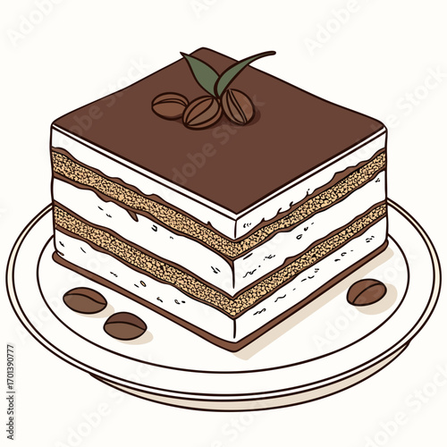 Delicious Tiramisu Dessert Slice