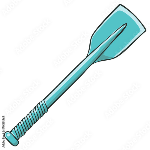 Light blue cartoon paddle illustration for boating water sports and recreation activities