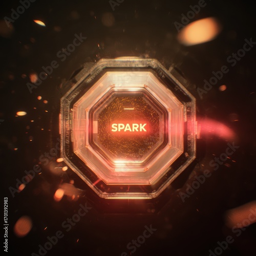 High-tech octagonal button