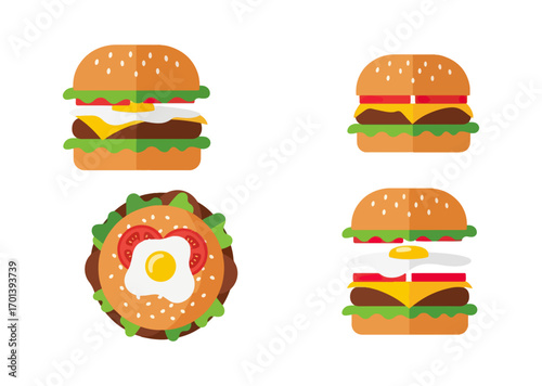 Four different hamburger designs