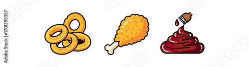 Fried food illustration