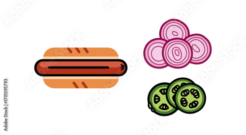 Hot dog with toppings