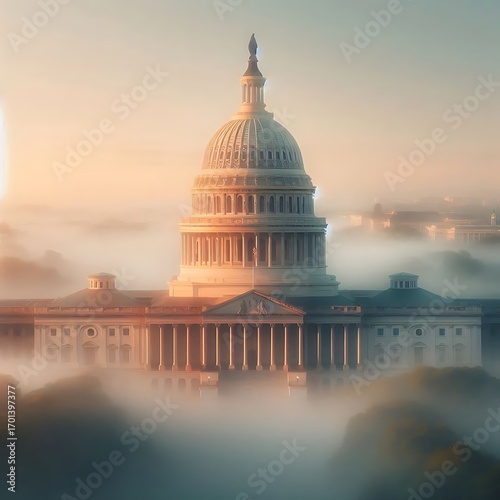 Capitol Dome with Sunrise Mist