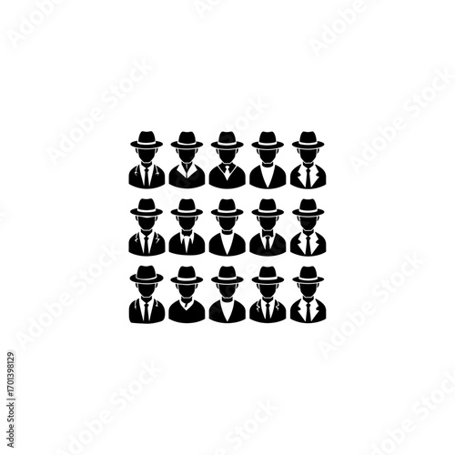 Mafia set silhouette 