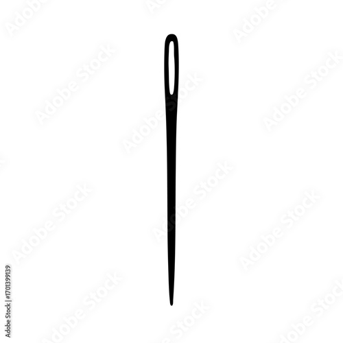Sewing needle vector flat illustration on white background.