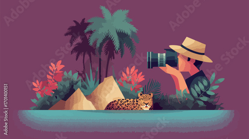 Photographer captures leopard in tropical setting
