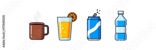 Beverages illustration collection