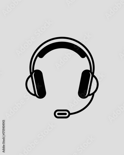 headphones icon on white background