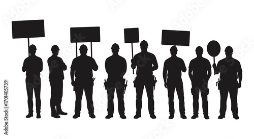 a group of people holding signs in protest