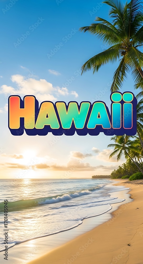 Obraz premium Hawaii Beach Sunrise Vacation Destination.