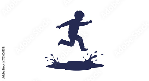 a child running joyfully creating splashes around