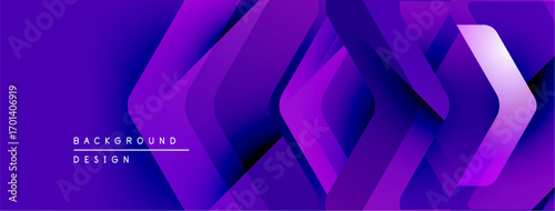 Abstract purple geometric background. Layers create depth, modern design elements present. Smooth gradients, dynamic composition.
