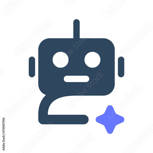 Robot ai icon. machine, bot, digital, smart, automation, cyber, intelligence, humanoid. Vector Icon Illustration