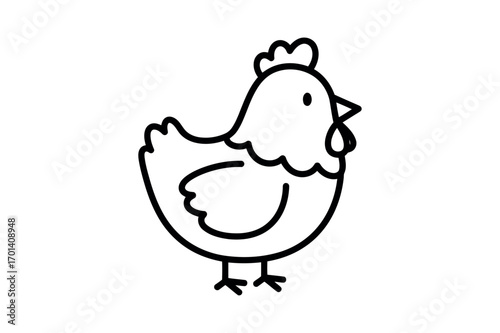 Vector icon cartoon illustration of a chicken
