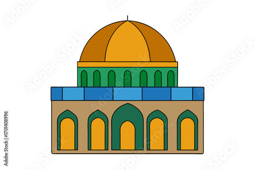 vector illustration of an ancient greek orthodox church