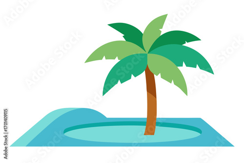tropical island with palm tree