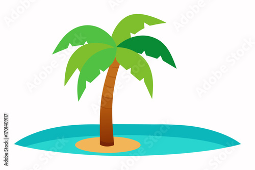 tropical island with palm trees