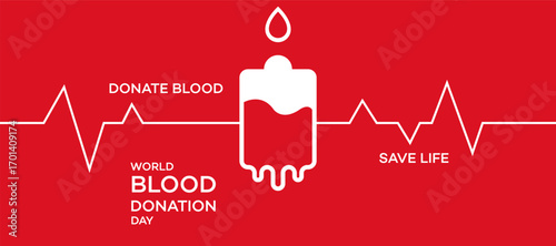 World Blood Donation Day  Red Awareness Campaign Graphic