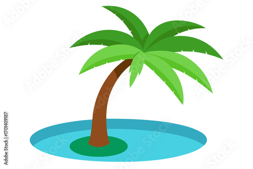 palm tree on the sea