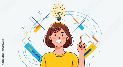 Brilliant idea emerges capturing innovation and creative thinking with a shining lightbulb symbolizing insight