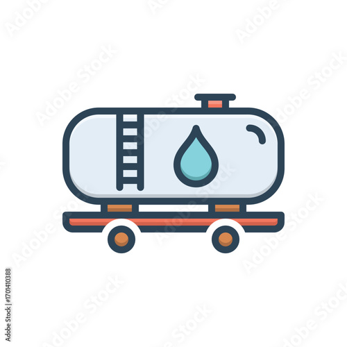 Color illustration icon for fuel tank