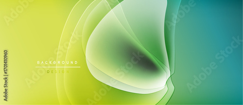 Abstract flowing shapes, vibrant gradients. Yellow transitions to green, then blue. Modern design element for backgrounds.