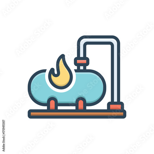 Color illustration icon for gas tank