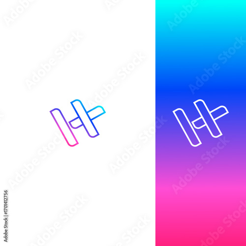 Abstract HX Logo  Gradient Design for Branding