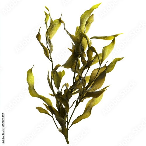 Photo of kelp plant Isolated on white background,