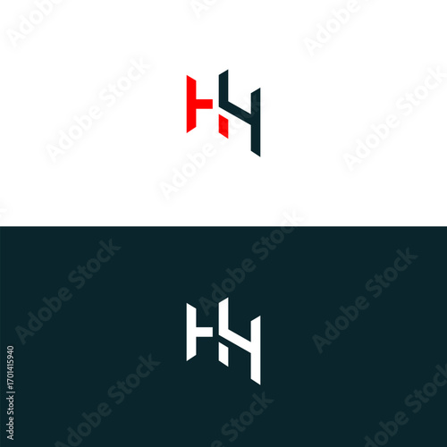 HH Logo  Red, White, and Black Monogram Design