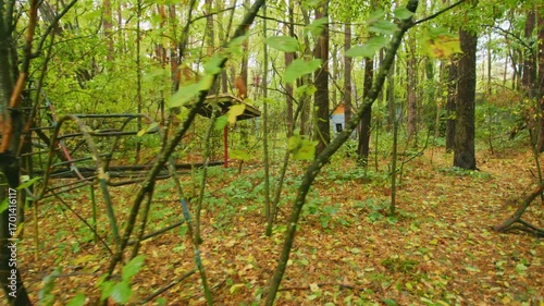 Footage capturing the haunting beauty of an abandoned children's playground within the Chernobyl Exclusion Zone, near the ghost city of Pripyat.