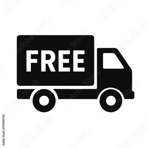 Free Delivery Truck  silhouette vector