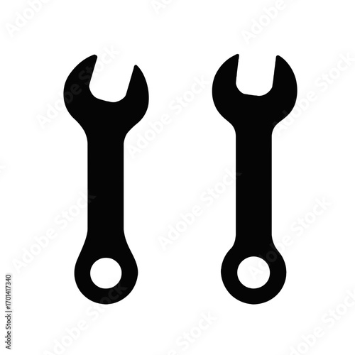 Two Wrench Tool silhouette vector illustration
