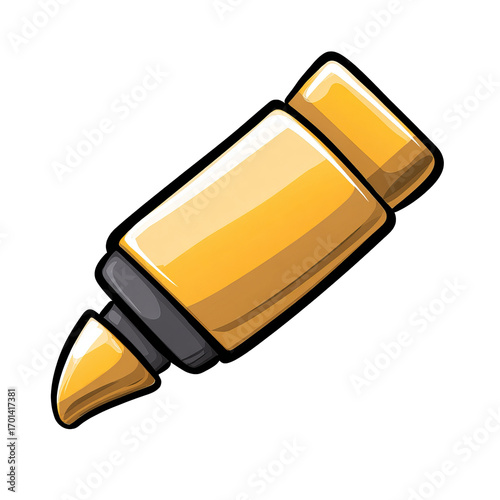 Yellow marker, cartoon style