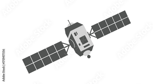 a satellite with solar panels orbiting in space