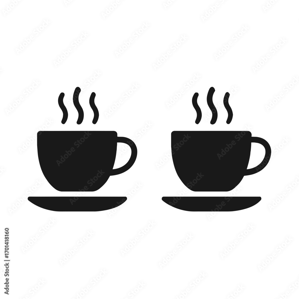 Obraz premium Two Coffee Cup silhouette vector illustration 