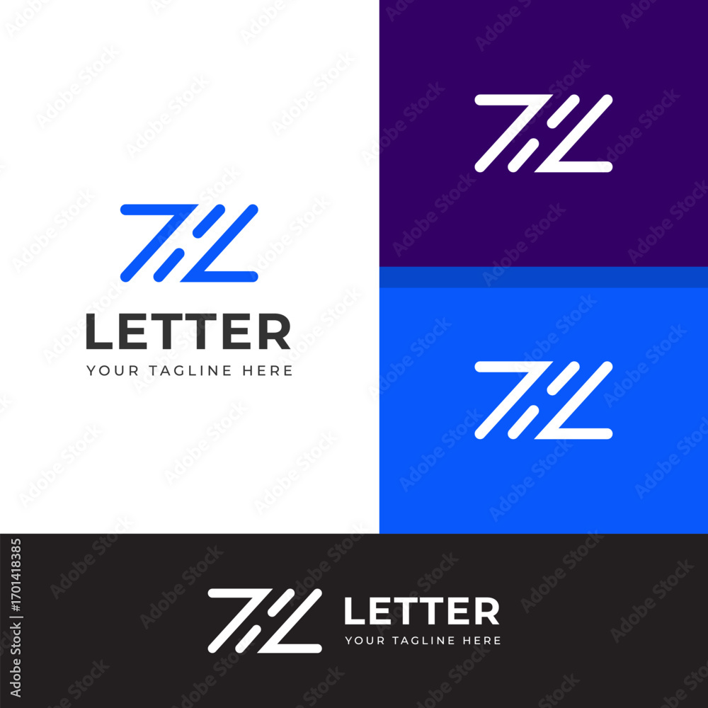 Fototapeta premium Modern HZ Letter Logo Branding Design Template