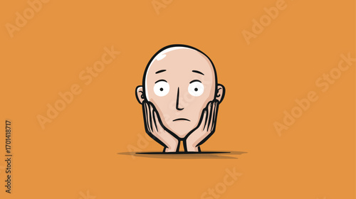 Balding person head thinking