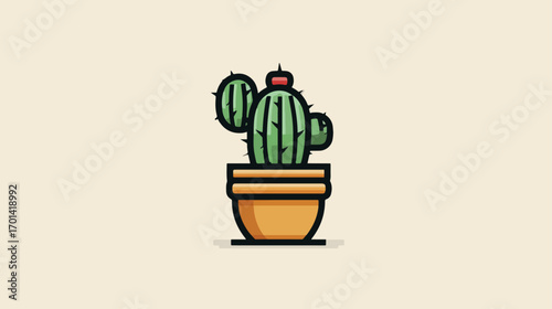 Cactus in pot illustration