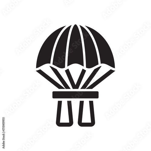 Parachute silhouette vector icon