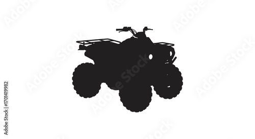 a silhouette of an atv vehicle on white background