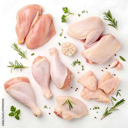 raw chicken pieces a collection of fresh poultry