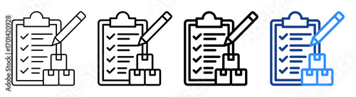 Inventory Check Icon Different Style Outline Collection Set