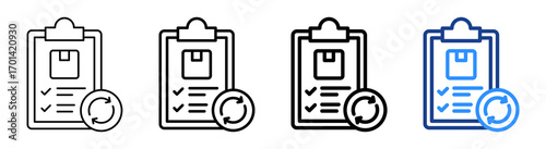 Order Processed Icon Different Style Outline Collection Set