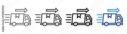 Dispatch Icon Different Style Outline Collection Set