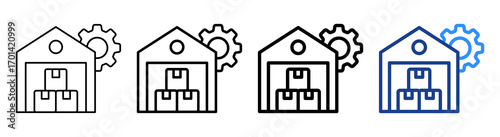 Inventory Management Icon Different Style Outline Collection Set