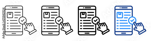 Online Order Icon Different Style Outline Collection Set